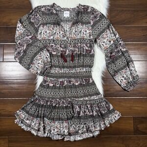MISA Los Angeles Women's Size Medium Tassel Tie‎ Long Sleeve Lorena Mini Dress